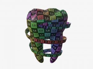 tooth molars with arrow 03 3D Model