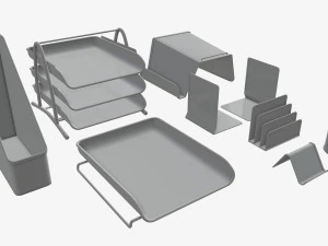 set organizer da scrivania Modello 3D