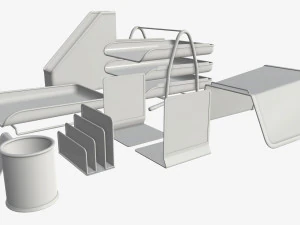 set organizer da scrivania Modello 3D