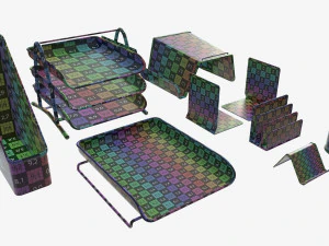 set organizer da scrivania Modello 3D