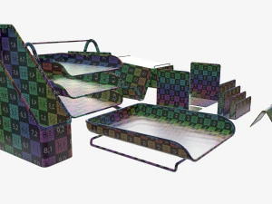 set organizer da scrivania Modello 3D