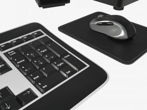 computer monitor keyboard mouse pad speakers woofer set Modelo 3D