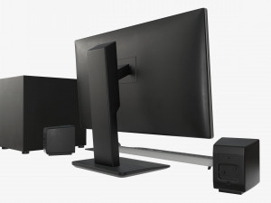 computer monitor keyboard mouse pad speakers woofer set Modelo 3D