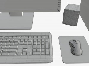 computer monitor keyboard mouse pad speakers woofer set Modelo 3D