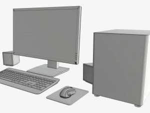set woofer per monitor computer tastiera mouse pad altoparlanti Modello 3D
