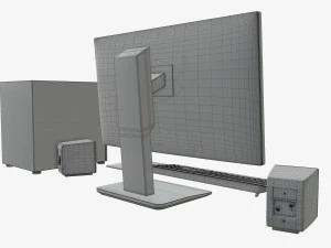 set woofer per monitor computer tastiera mouse pad altoparlanti Modello 3D