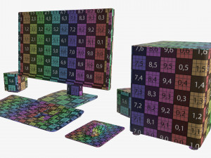 computer monitor keyboard mouse pad speakers woofer set Modelo 3D