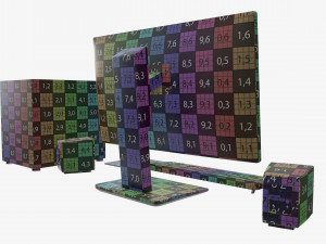 computer monitor keyboard mouse pad speakers woofer set Modelo 3D