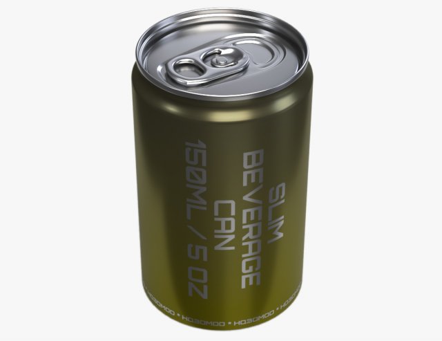 slim beverage can 150 ml 5 oz Modèle 3D .c4d .max .obj .3ds .fbx .stl .blend 