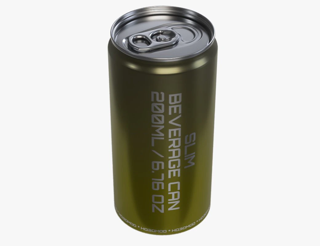 slim beverage can 200 ml 676 oz 3D Model .c4d .max .obj .3ds .fbx .stl .blend 