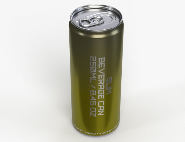 slim beverage can 250 ml 845 oz 3D Model .c4d .max .obj .3ds .fbx .stl .blend 