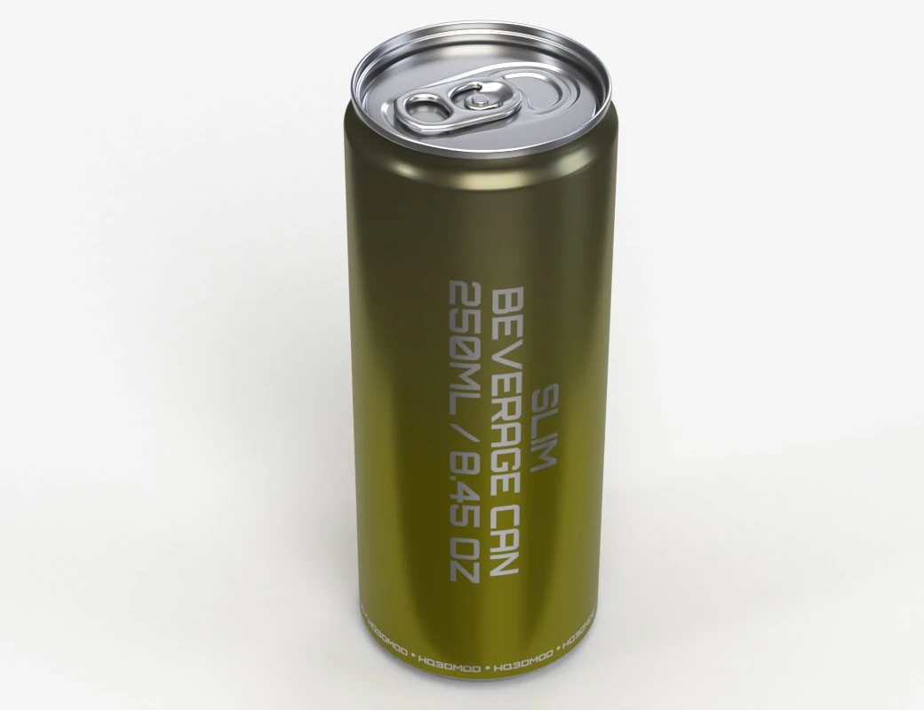 slim beverage can 250 ml 845 oz 3D Model .c4d .max .obj .3ds .fbx .stl .blend 