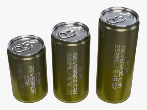 slim beverage cans 150 200 250 ml 5 676 845 oz Modelo 3D