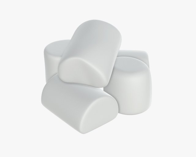 marshmallows white Modelo 3D .c4d .max .obj .3ds .fbx .stl .blend 