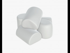 marshmallows white 3D Model
