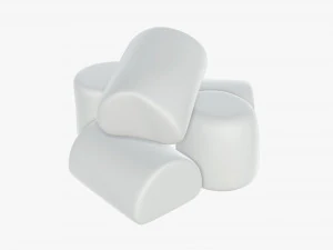 marshmallow branco Modelo 3D