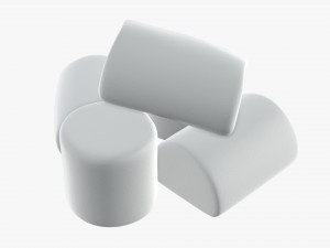 marshmallows white Modelo 3D