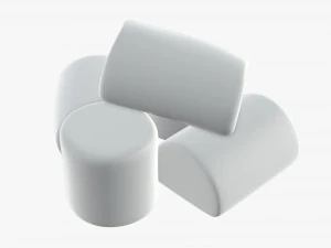 marshmallow branco Modelo 3D
