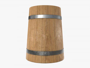 beer mug wooden 01 3D Model