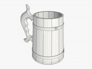 beer mug wooden 01 Modelo 3D