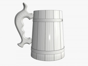 beer mug wooden 01 Modelo 3D