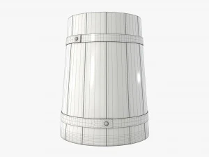 beer mug wooden 01 3D Model