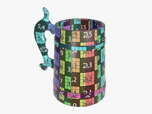 beer mug wooden 01 3D Model