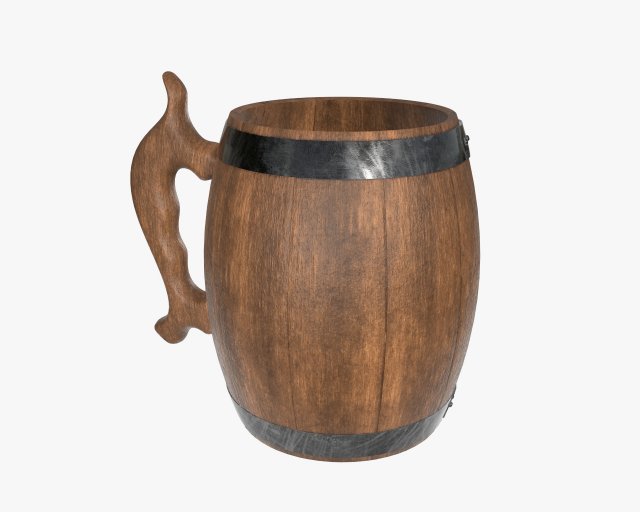 beer mug wooden 02 3D मॉडल .c4d .max .obj .3ds .fbx .stl .blend 