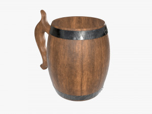 beer mug wooden 02 3D मॉडल