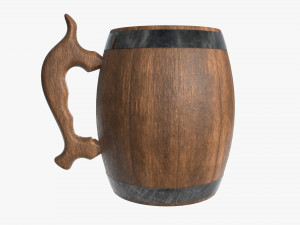 beer mug wooden 02 3D मॉडल