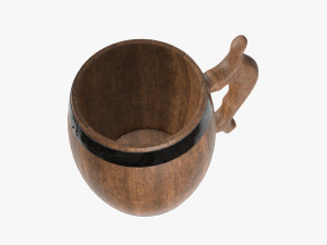 beer mug wooden 02 3D मॉडल