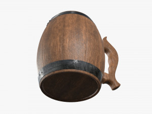beer mug wooden 02 3D मॉडल