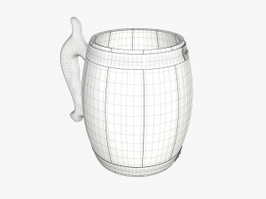 beer mug wooden 02 3D मॉडल