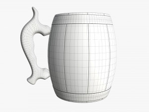 beer mug wooden 02 3D मॉडल