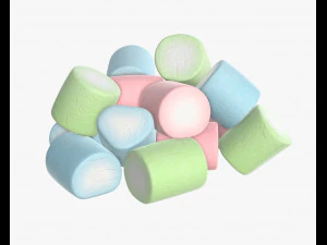marshmallow caramelle di forma cilindrica Modello 3D