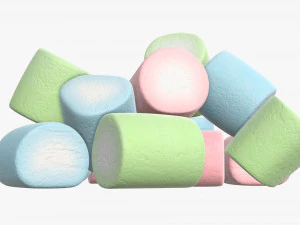 marshmallows candy cylindrical shape 3D Model