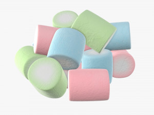 marshmallows candy cylindrical shape Modelo 3D