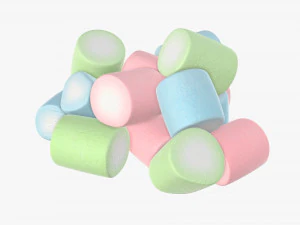 marshmallows candy cylindrical shape 3D Model