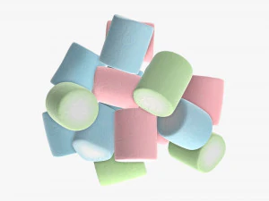 marshmallows candy cylindrical shape 3D Model