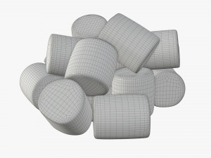 marshmallows candy cylindrical shape Modelo 3D