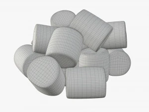marshmallows candy cylindrical shape 3D Model