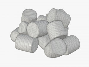 marshmallows candy cylindrical shape Modelo 3D