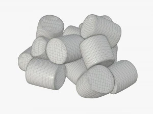 marshmallows candy cylindrical shape 3D Model