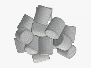 marshmallows candy cylindrical shape Modelo 3D