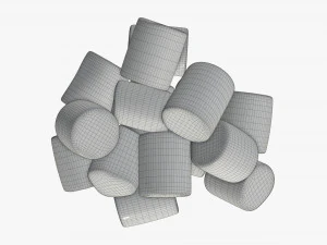 marshmallows candy cylindrical shape 3D Model