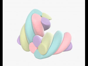 marshmallow caramelle cilindriche contorte Modello 3D