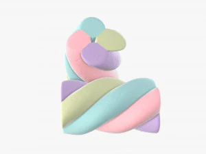 marshmallows candy cylindrical twisted 3D Model