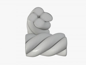 marshmallows candy cylindrical twisted 3D Model