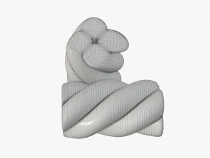 marshmallows candy cylindrical twisted 3D Model