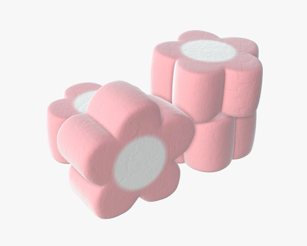 marshmallows candy flower shape 3D Model .c4d .max .obj .3ds .fbx .stl .blend